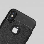 Wholesale iPhone X (Ten) TPU Leather Armor Hybrid Case (Space Gray)